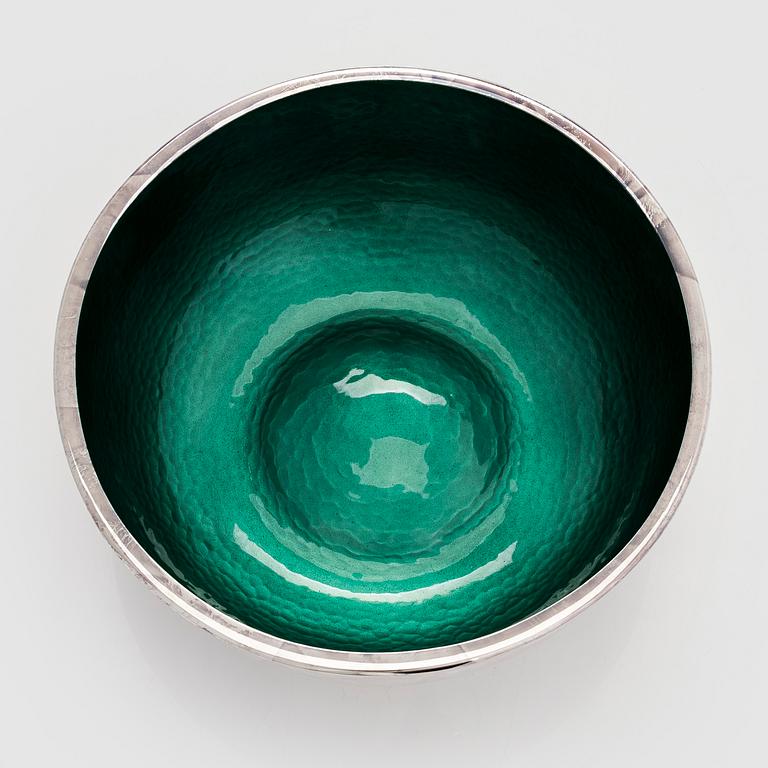 A sterling silver and enamel bowl, maker's mark of A. Tillander, Turku 2005.