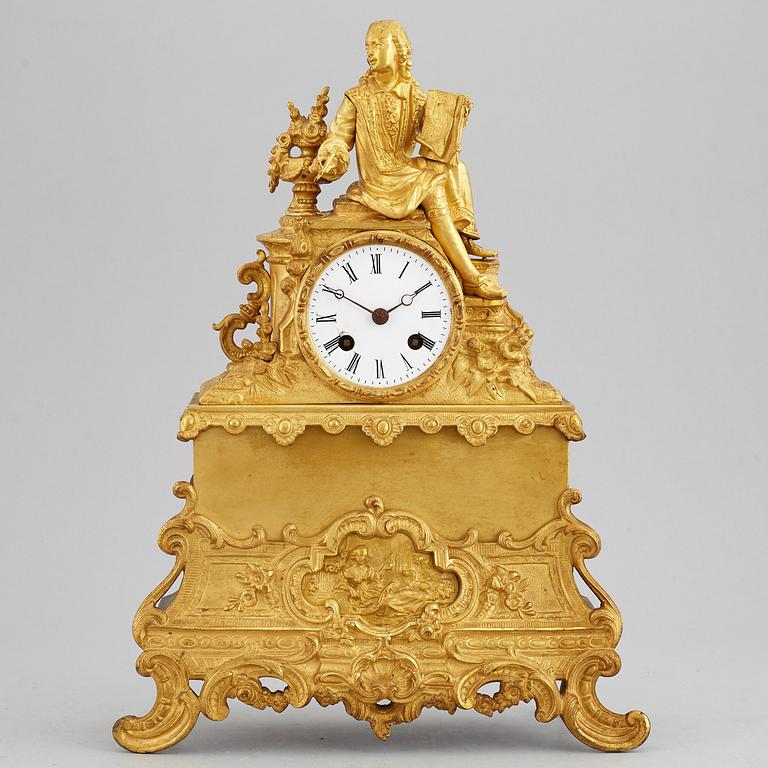 A neo rococo mantle clock, late 19h Century.