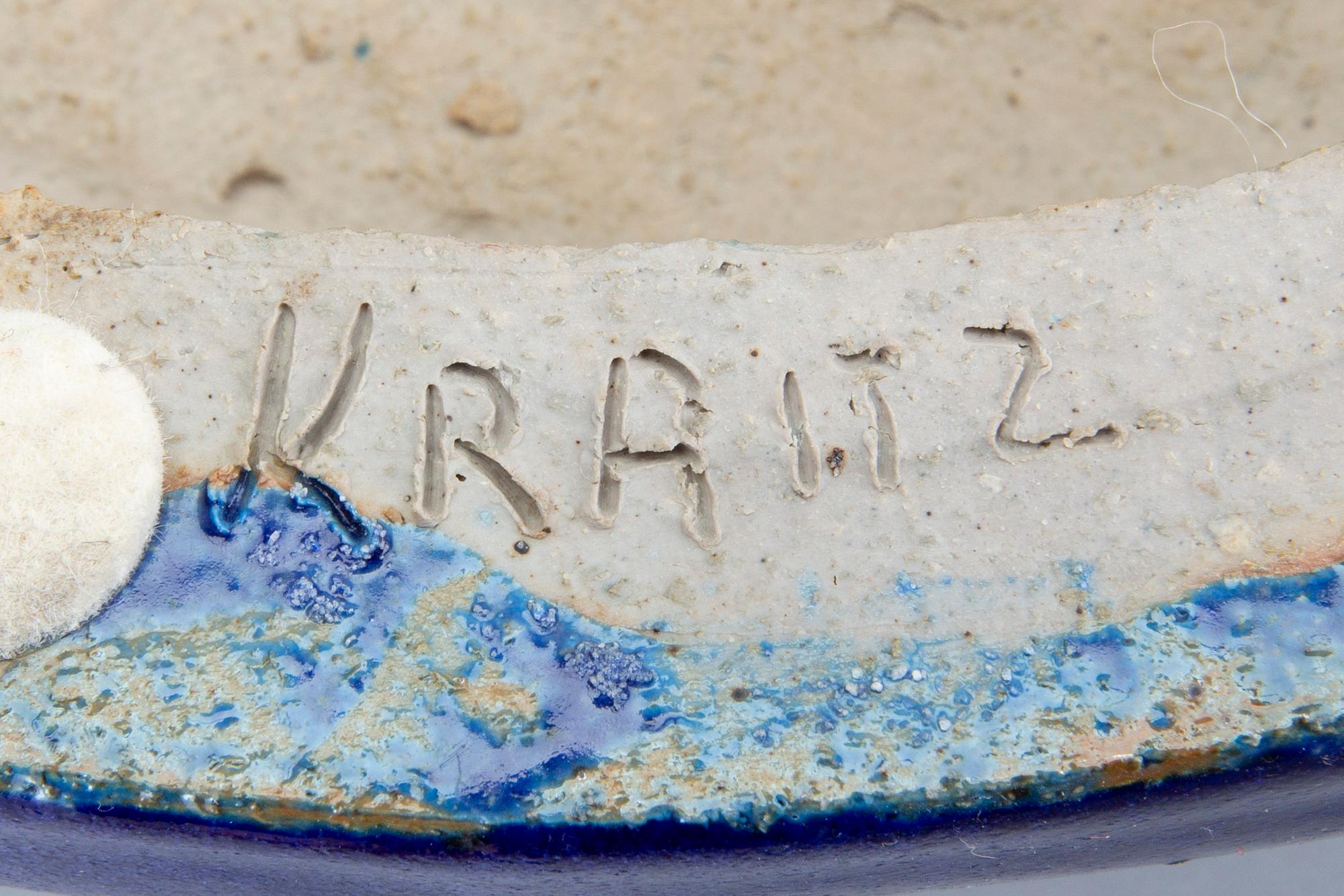 Ulla Kraitz, a signed ceramic sculpture.