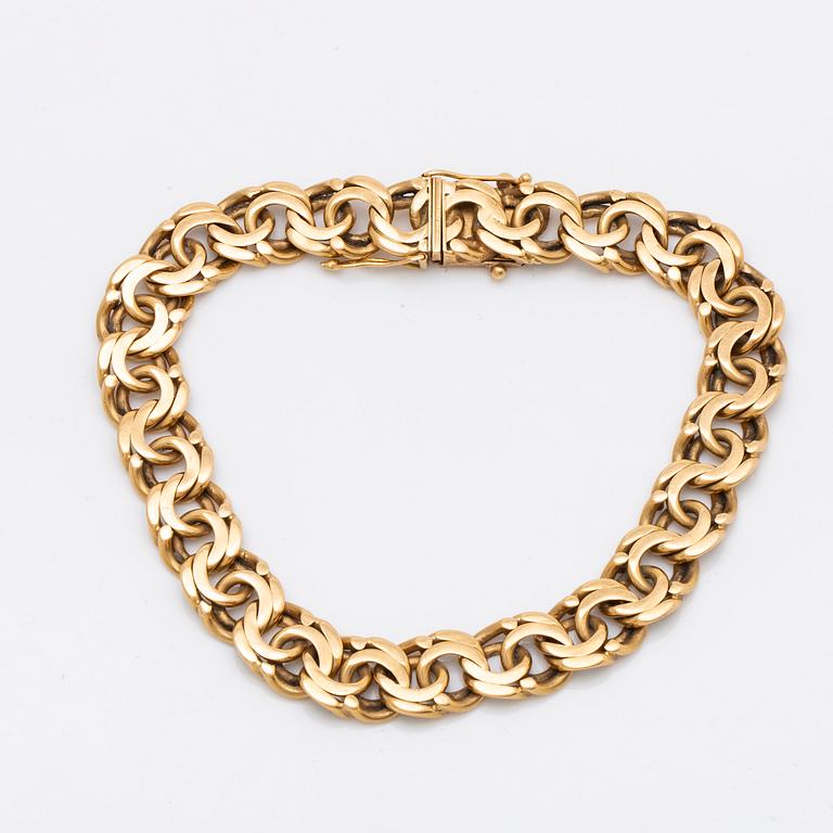 Bracelet 18K gold, 31,2 g, approx 20 x 1 cm, Stockholm 1967.