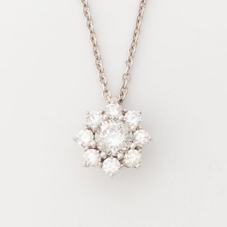 Brilliant cut diamond necklace.