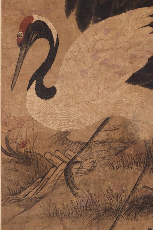 A scroll painting, ink and colour on paper, Qing dynasty.