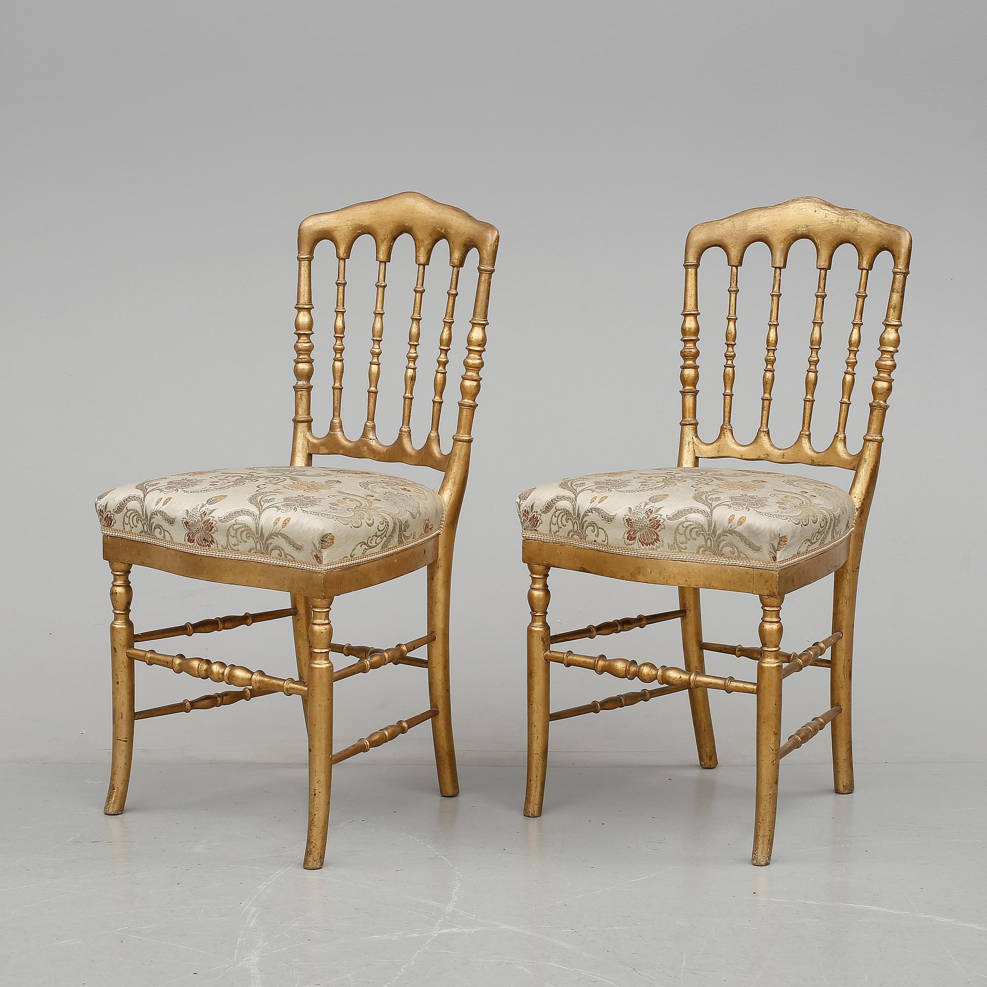 STOLAR, ett par, Chiavari / Napoleon / Tiffany-stil, 1900-talets mitt.