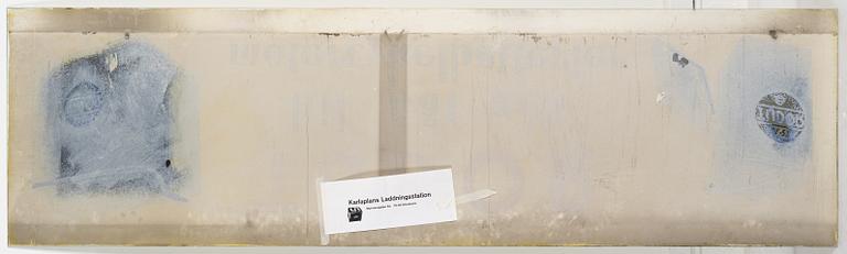 Three handpainted glass advertising signs, 'Tudor', Södermalms skyltfabrik, 1940's.