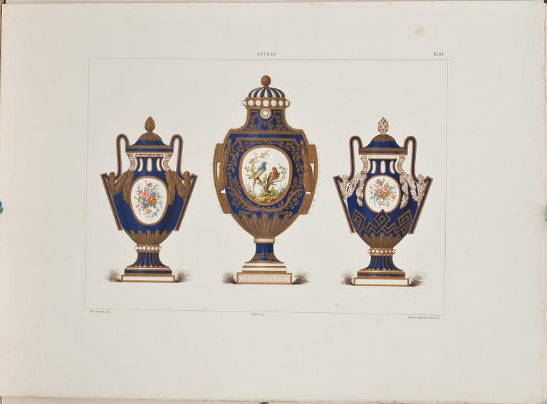 MAPP med litografier, 34 st, Edouard Garnier, 1880/90-tal.