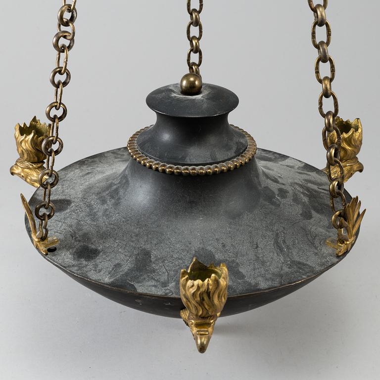 An empire style ceiling light, early 20th century.