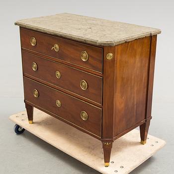 A late gustavian chest of drawers, early 1800s.