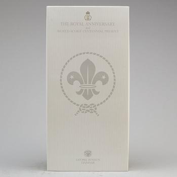 Three damasque table cloths from Georg Jensen Damask. 'The Royal Anniversary and World Scout Centennial Present'.