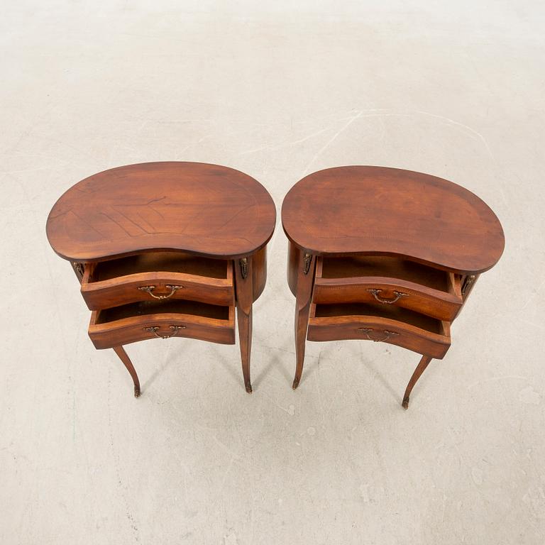 Side tables/Bedside tables, a pair, Rococo style, mid-20th century.