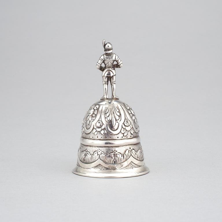 A German silver bell, circa 1900. Weight 95 grams.