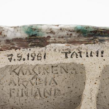 Taisto Kaasinen, skulptur, stengods, signerad Kaasinen Arabia Finland.