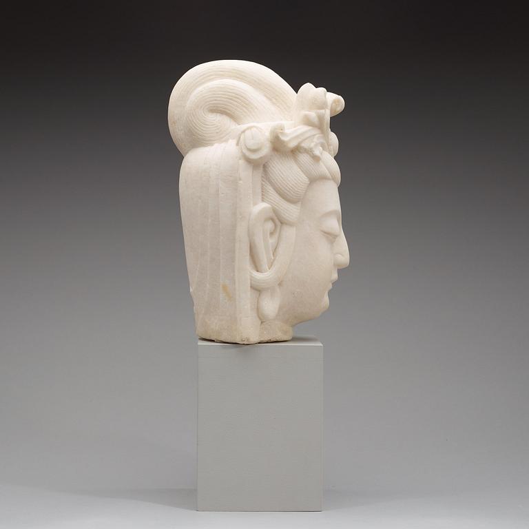 BODHISATTVA, marmor, Tang-stil, 1800-tal.