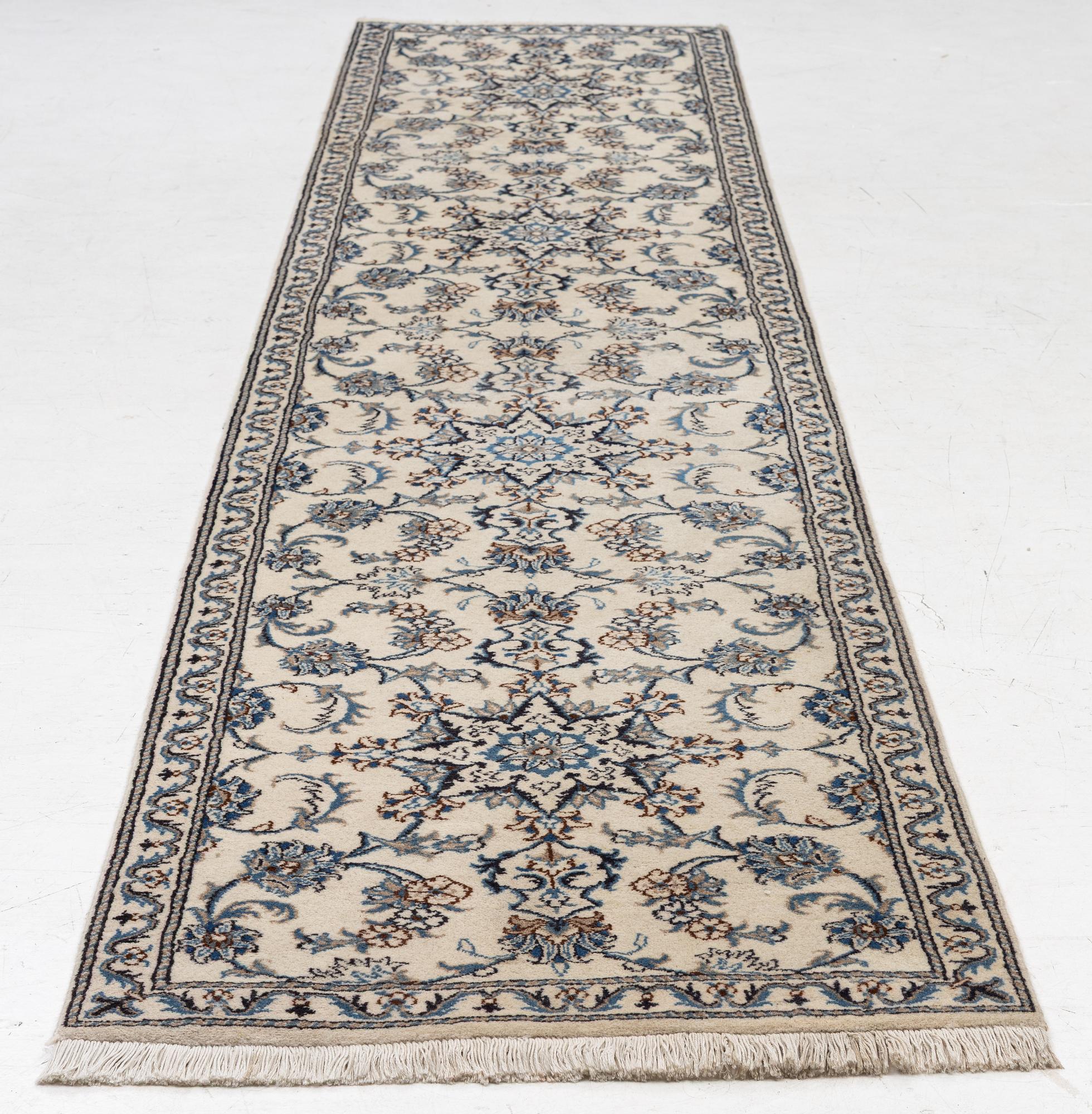Carpet, gallery model, Nain, approximately 380 x 79 cm.