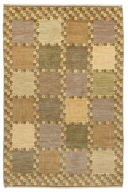 Barbro Nilsson, A CARPET, "Gråingen" probably, knotted pile, ca 223 x 144,5 cm, signed AB MMF BN.