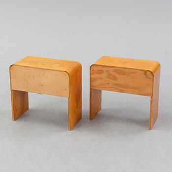 A matched pair of bedside tables, 1930's/40's.