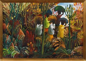 SAM J NTIRO, olja på pannå, sign.