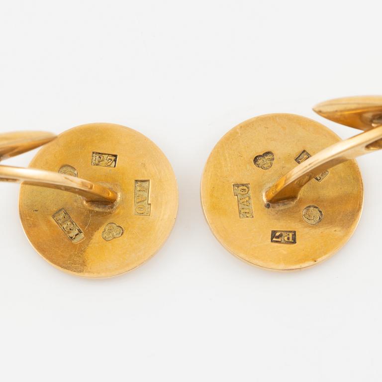 Cufflinks, six pieces, 18K gold.