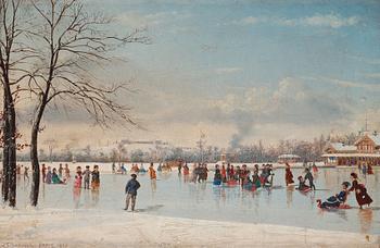 443. Conrad Wise Chapman, Skating in the Bois de Boulogne.