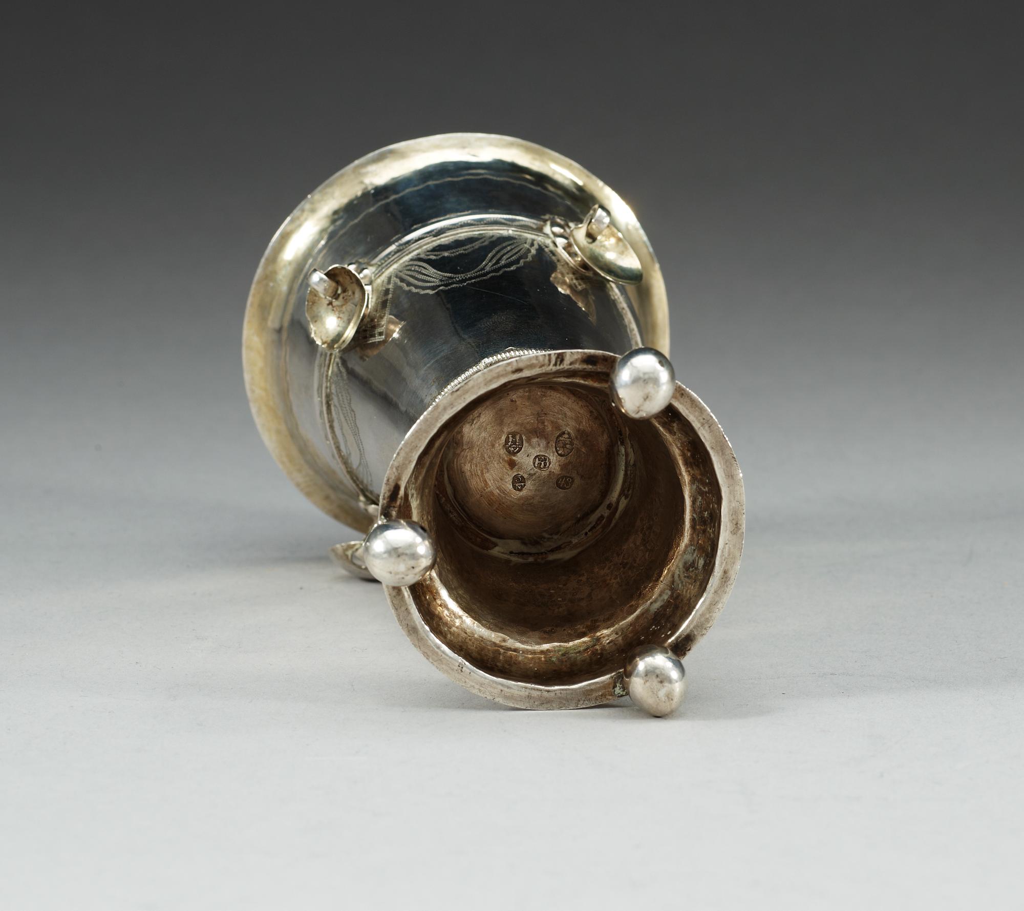 SKRAMMELBÄGARE, silver, Norge, 1800-tal. Vikt: 125 gram.