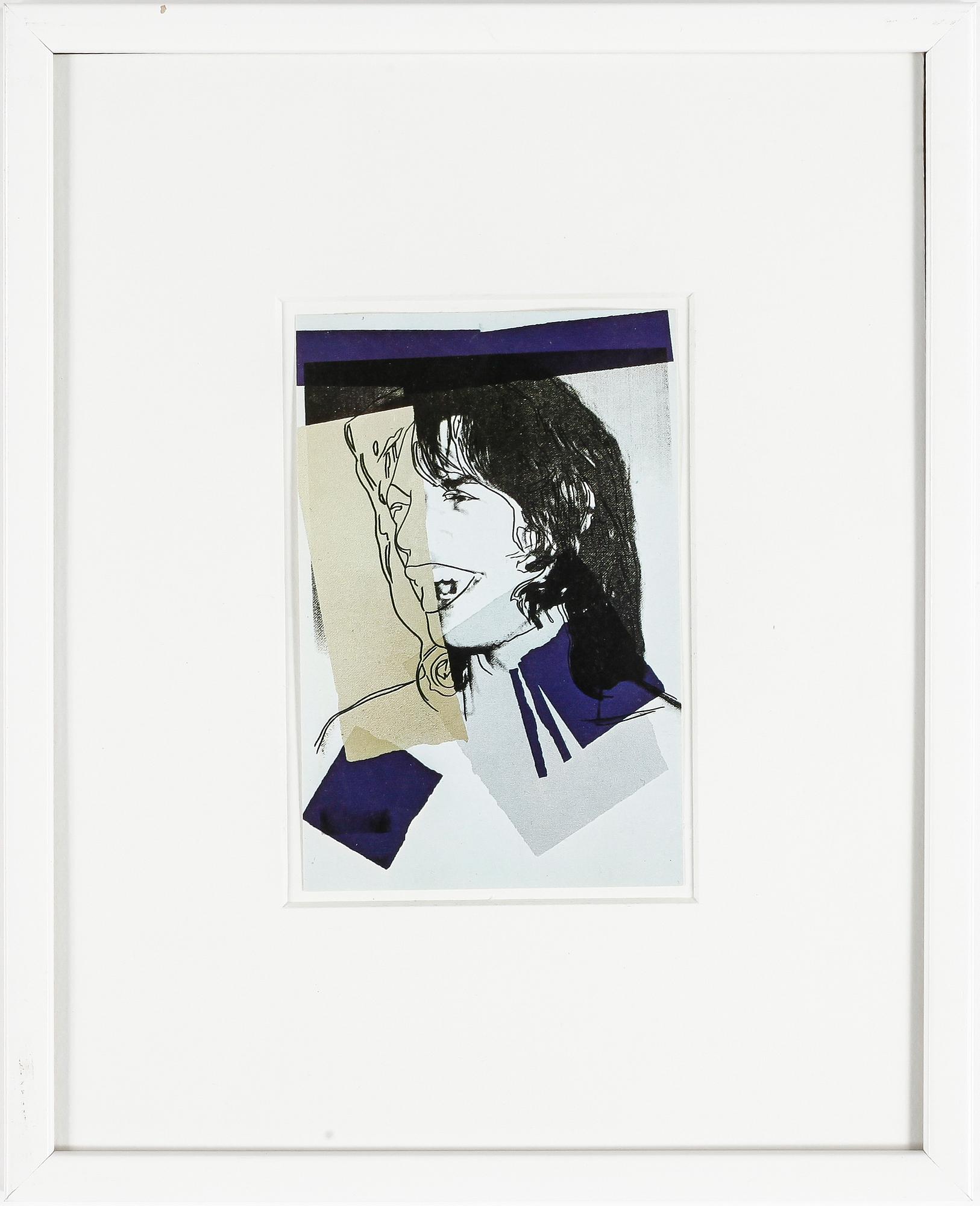 ANDY WARHOL efter, 2 st, färgoffsettryck, ANNOUNCEMENT CARD, Mick Jagger, 1975.