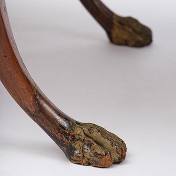 A pair of late Gustavian mahogny armchairs.