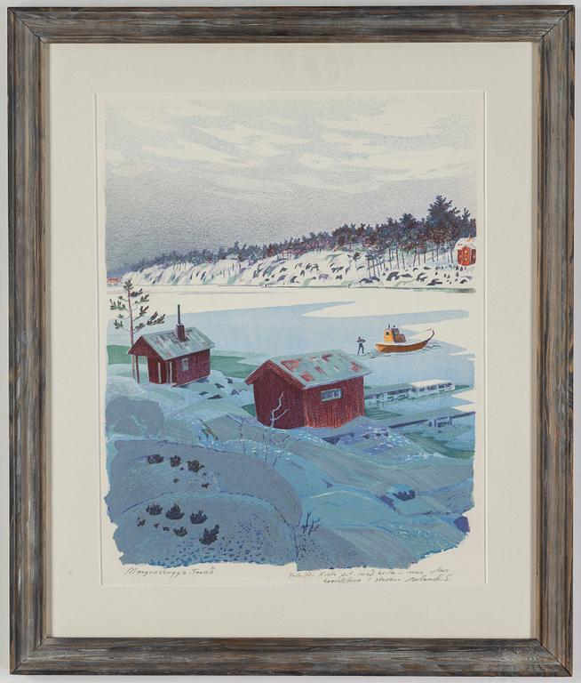 ROLAND SVENSSON, colour lithograph, signed and no. p.t. febr. 77.