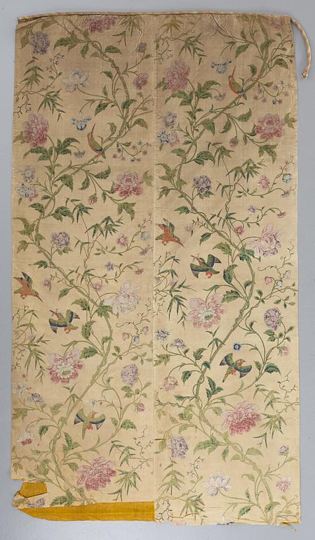 A set of four Chinese wall paper panels, Qing dynasty, 18th Century.