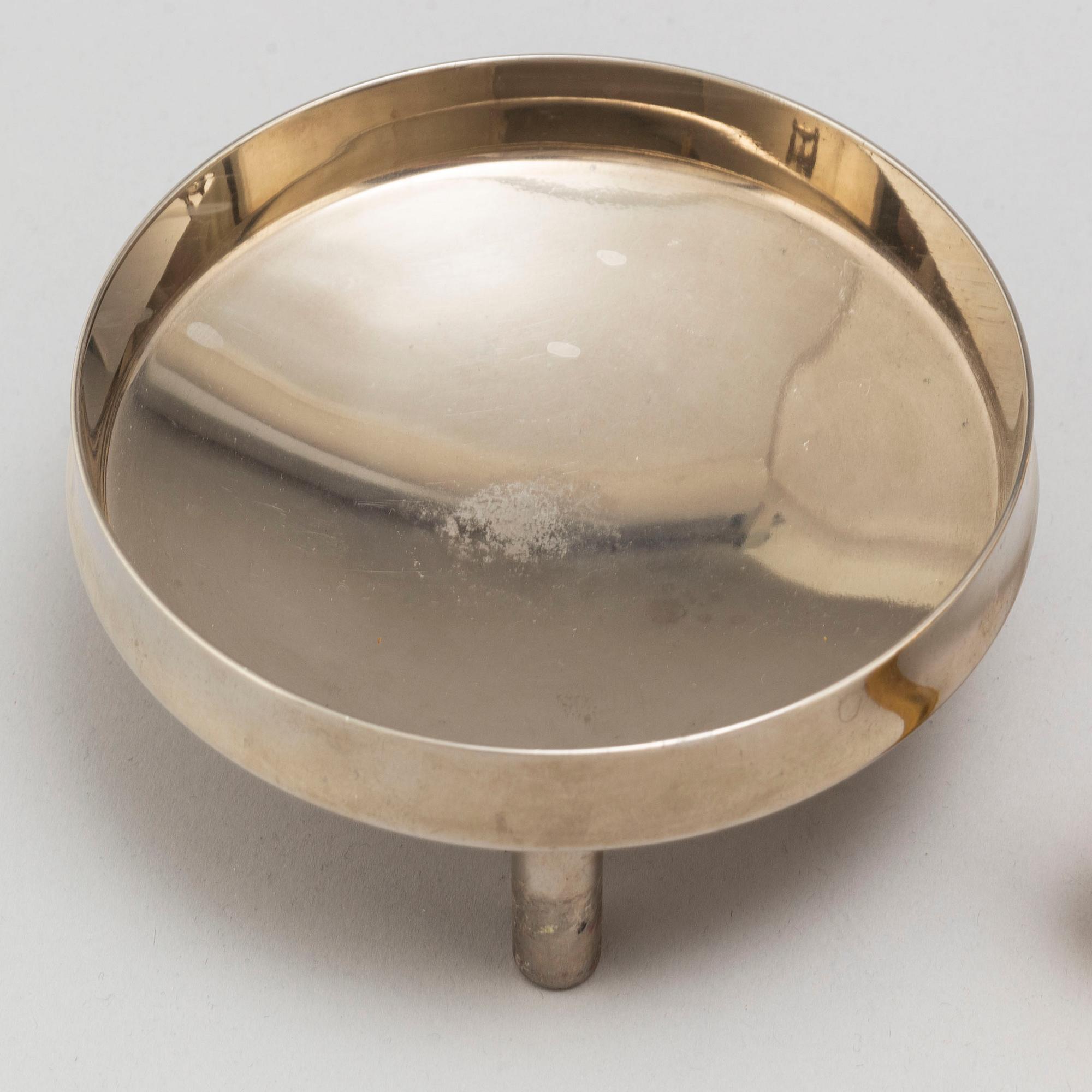 LJUSSTAKAR, 13 delar, Nagel, Ceasar Stoffi, vitmetall, varav en del förgylld.