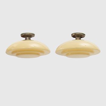 Harald Notini, a pair of ceiling lamps, model "10755", Arvid Böhlmarks Lampfabrik, 1930s.