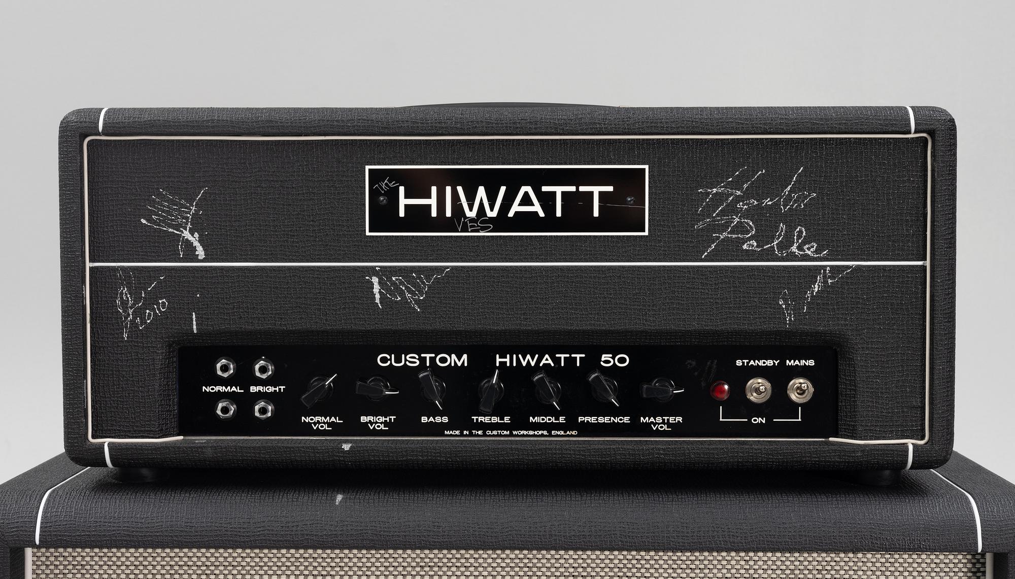 The Hives, Hiwatt "Custom 50", signed amplifier and speaker ca 2010.