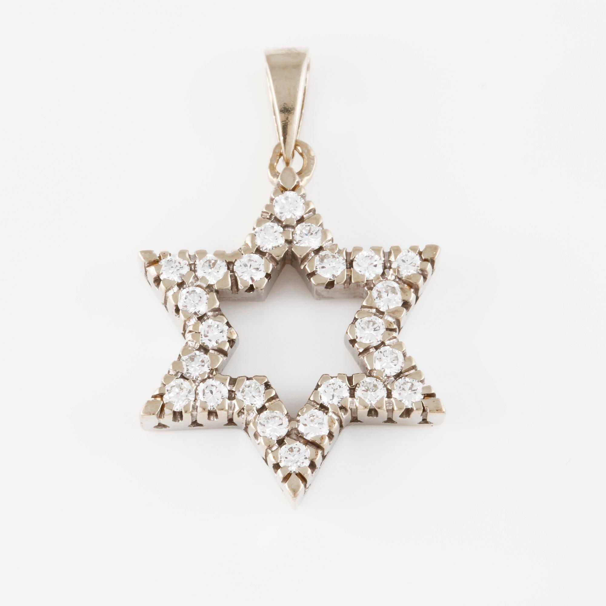 HÄNGE, 18K vitguld med briljantslipade diamanter. Vikt 3,3 gram.