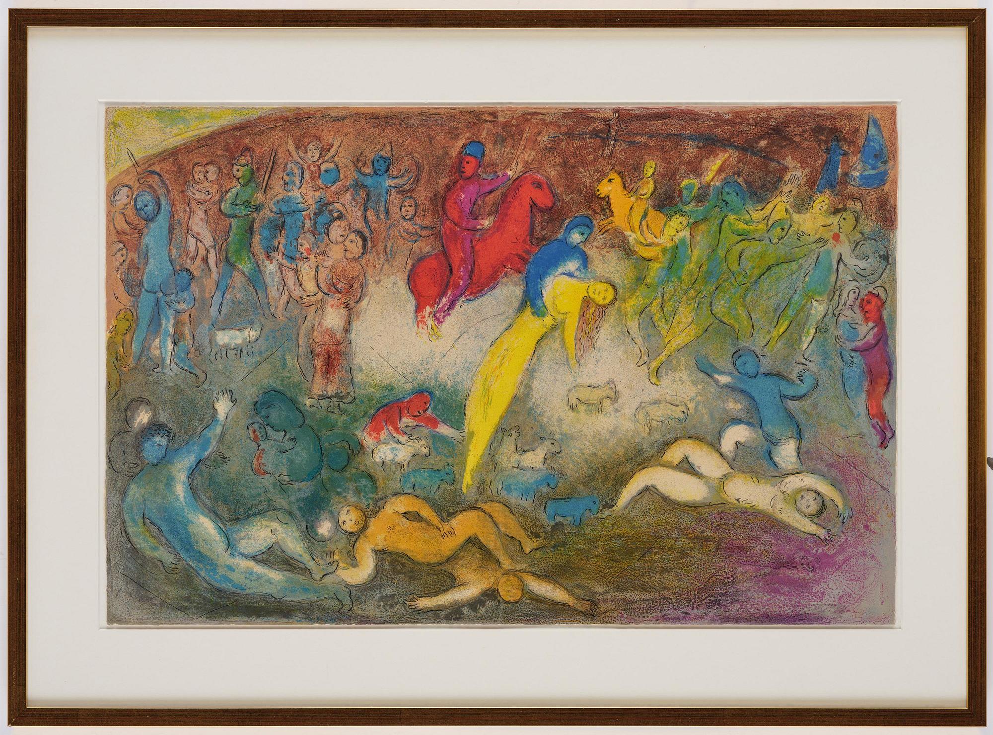Marc Chagall, "Chloe is carried off by the Methymneans", ur: "Daphnis and Chloe".