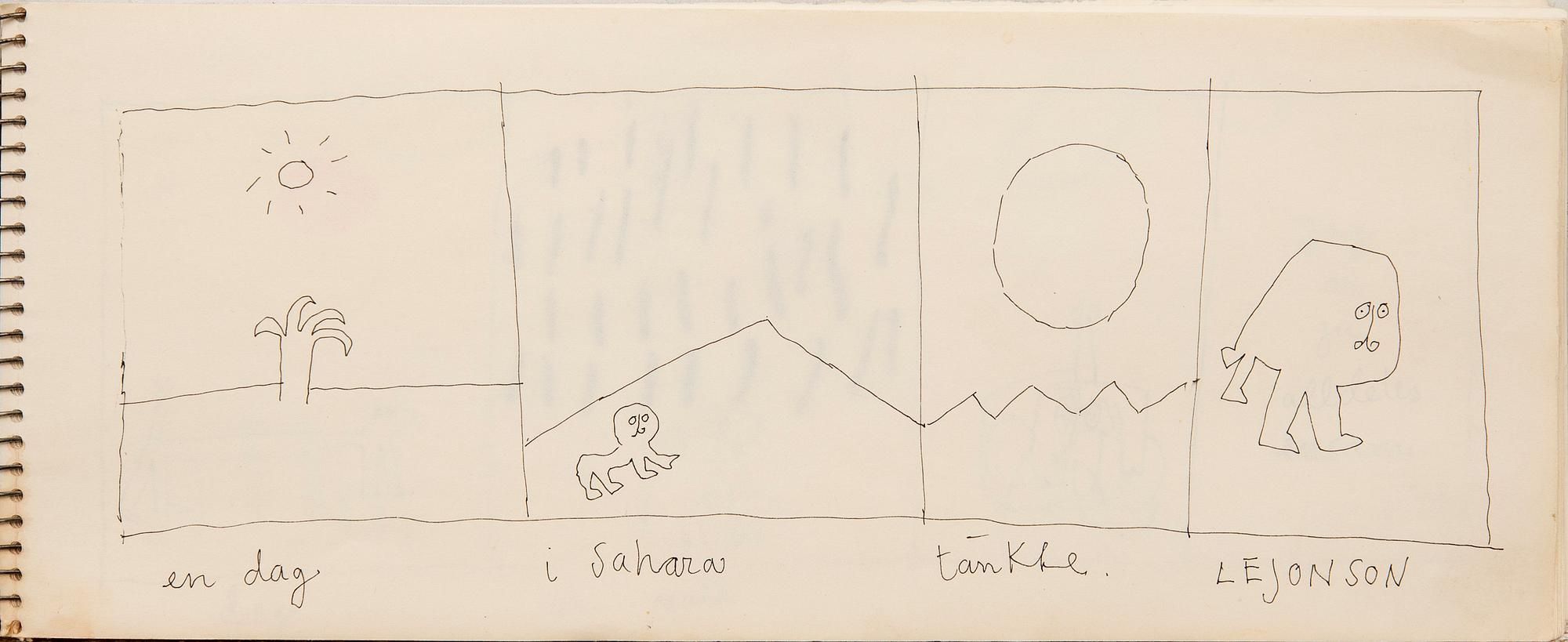 Madeleine Pyk, Sketchbook "One day in the Sahara, thought the Lejonson.....".