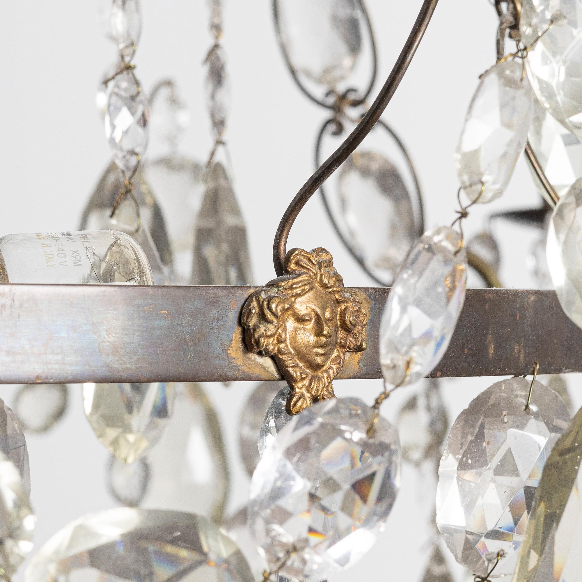 A Gustavian style chandelier, early 20th Century.