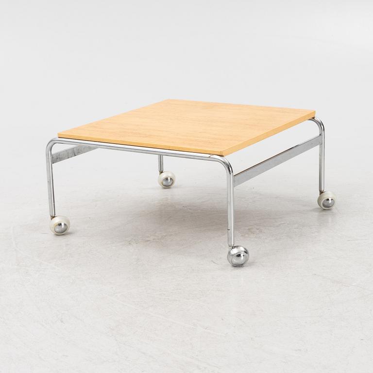 Bruno Mathsson, a birch and chrome 'Karin' coffee table.