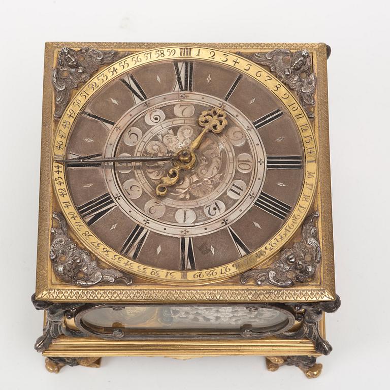 Traveller's Baroque Clock "Polish clock" by N Vogel (clockmaker in Stockholm 1695-1723).