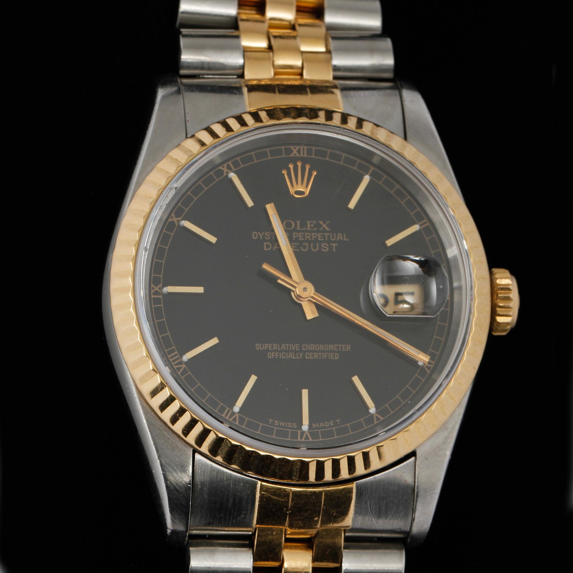 ARMBANDSUR, 18k guld och stål, Rolex Oyster Perpetual, datejust. 1990-tal.