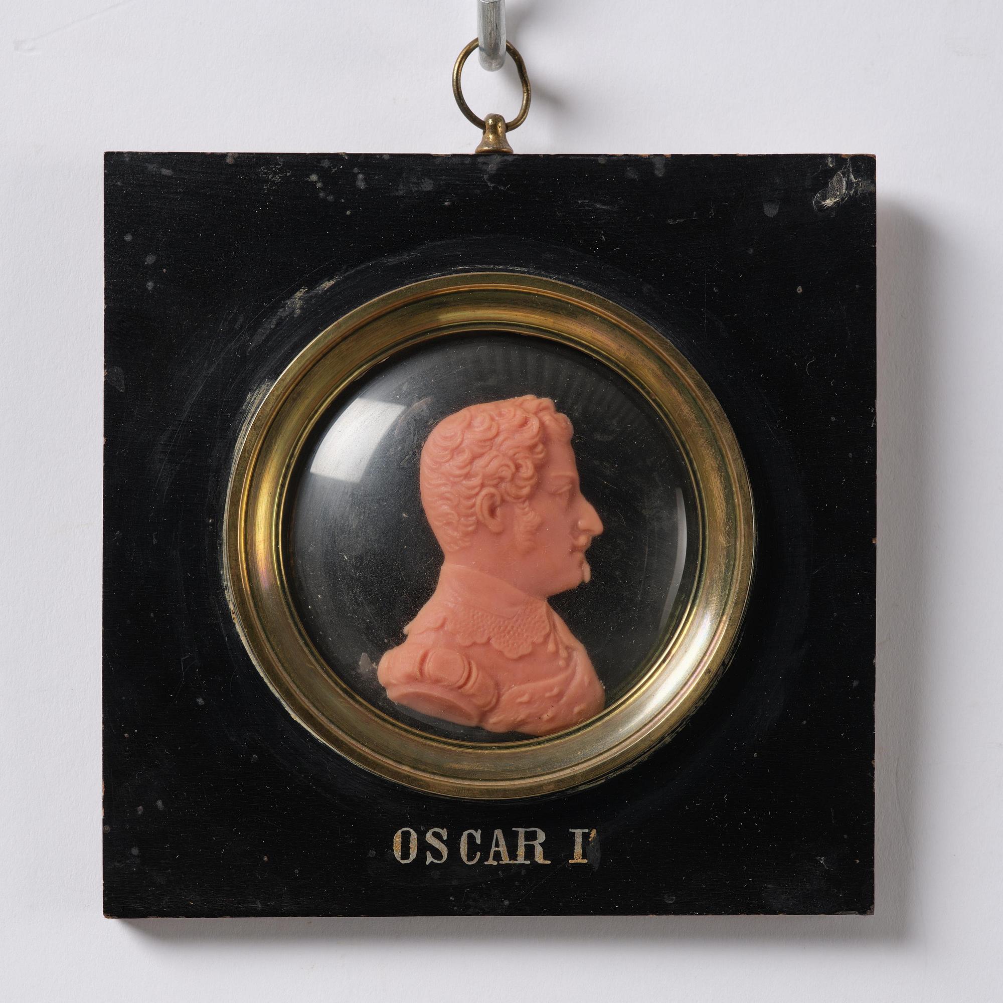A set of twenty wax portraits of Swedish monarchs, late 19th century.