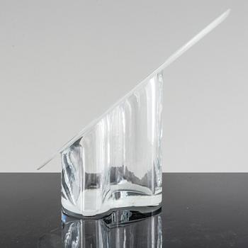 A glass vase designed by Timo Serpaneva signed and dated 1993 for Ittala.
