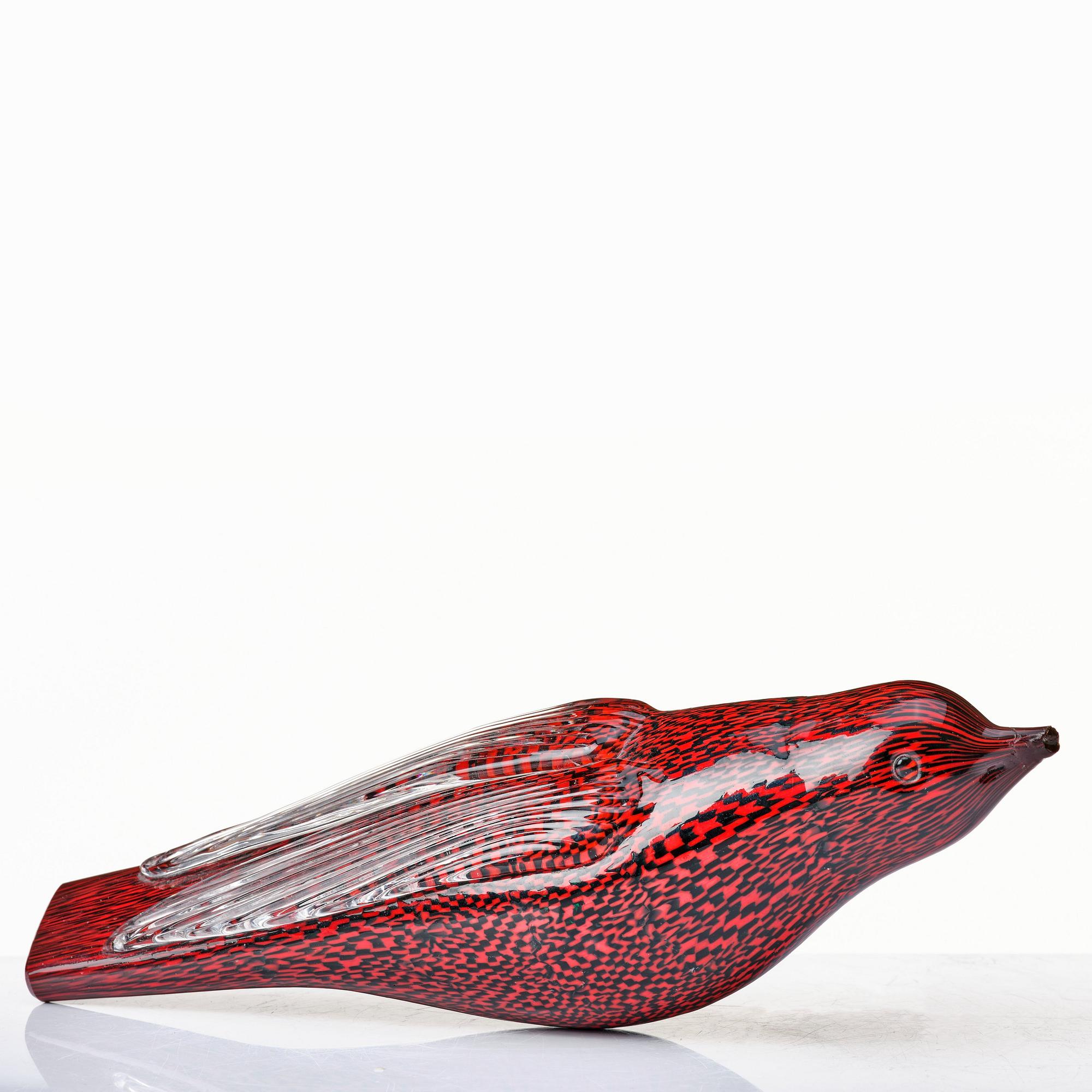 Tyra Lundgren, & Paolo Venini, a "Murrine" swallow /rondine, Venini, Murano, Italy.