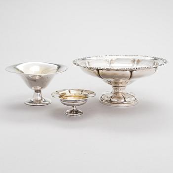 Maljoja, 3 kpl, hopeaa, suomalaiset leimat 1928-39.