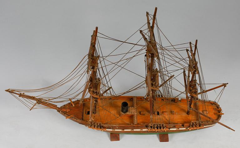 MODELLBÅT, segelfartyg, trä, 1900-tal.