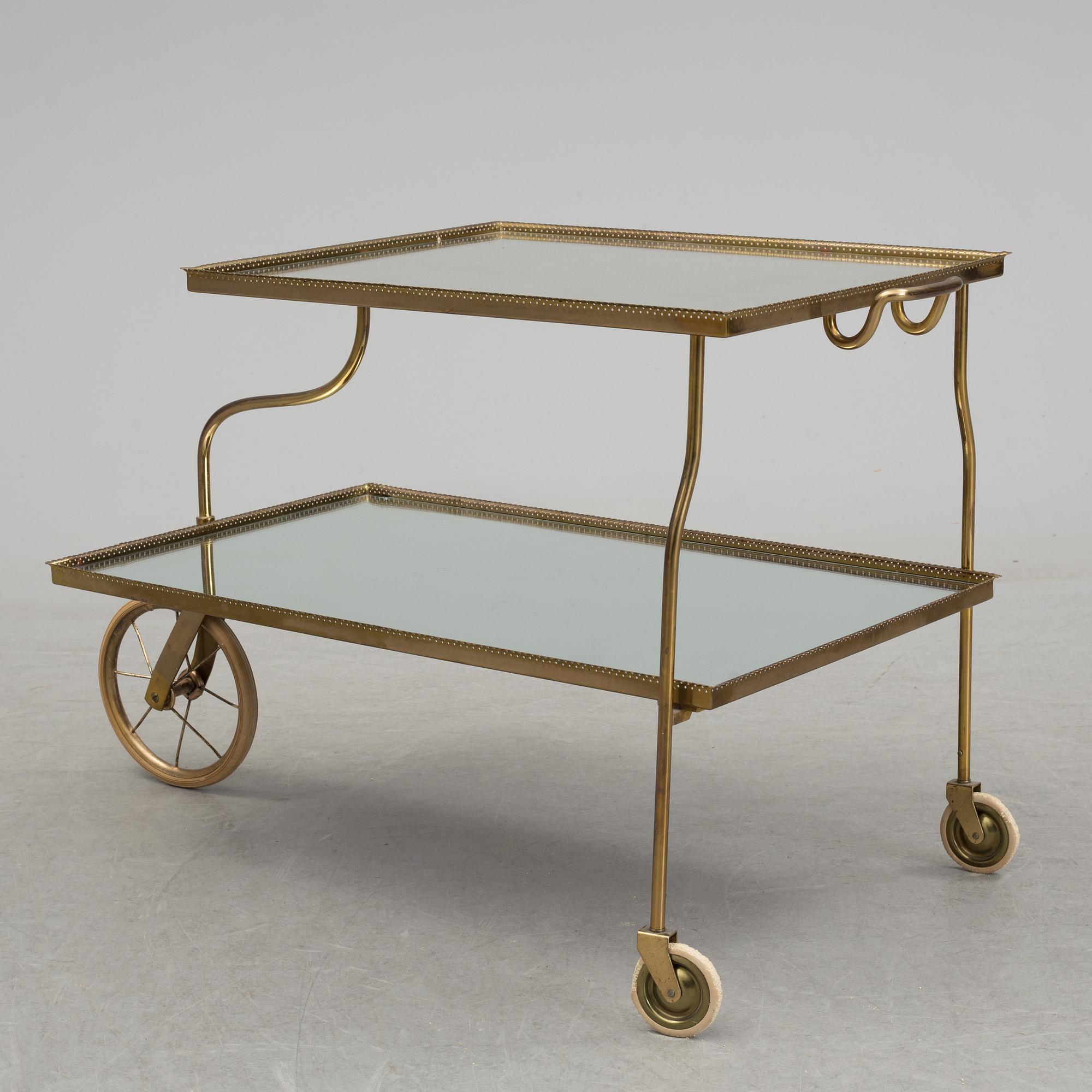 JOSEF FRANK, tevagn/serveringsvagn modell 889, Firma Svenskt Tenn, formgiven på 1930-talet.