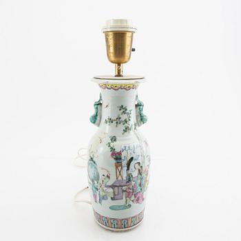 Bordslampa/vas Kina 1800-tal porslin.