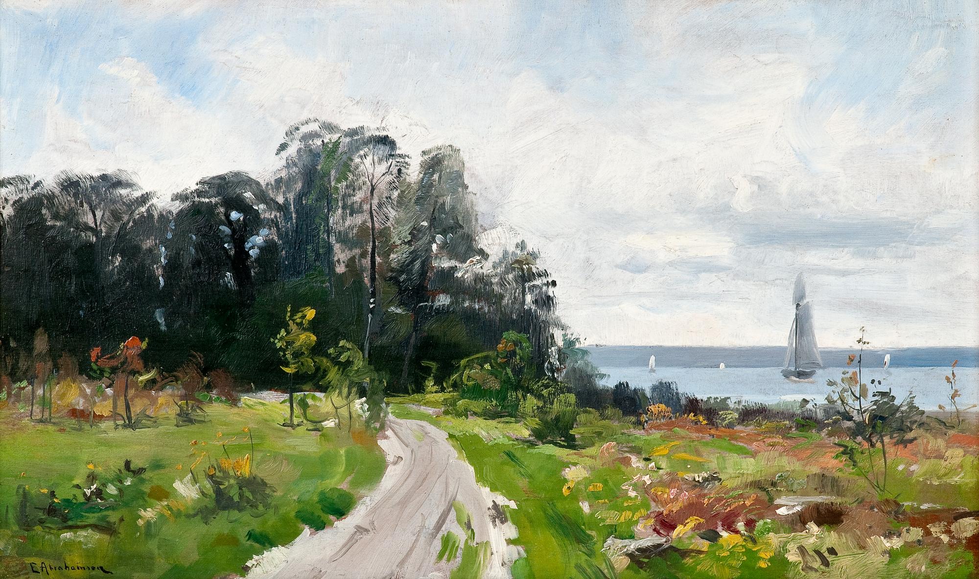 Erik Abrahamsson, SAILBOATS AT OPEN SEA.