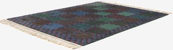 Barbro Nilsson, a 'Gröningen, mörk' carpet, knotted pile, c. 266 x 182 cm, signed AB MMF BN.