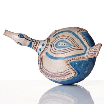 Guido Gambone, a glazed ceramic sculpture/pitcher, Italy 1950-60s.
