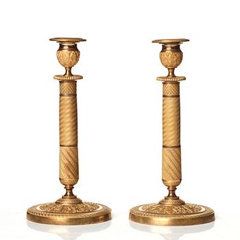 A pair of Empire candlesticks.