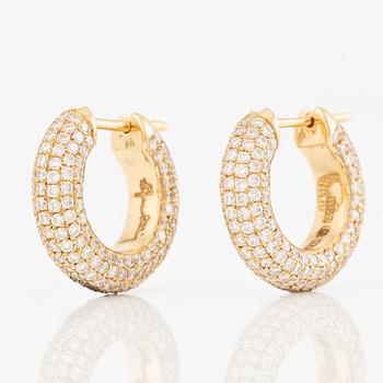 Efva Attling, Earrings, a pair, "Million Stars Creol", 18K gold with brilliant-cut diamonds.