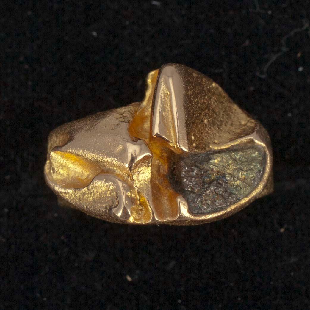RING, guld 14K samt kopparmalm, Björn Weckström, Lapponia 1973. Vikt ca 7,2 g.